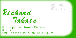 richard takats business card