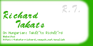richard takats business card